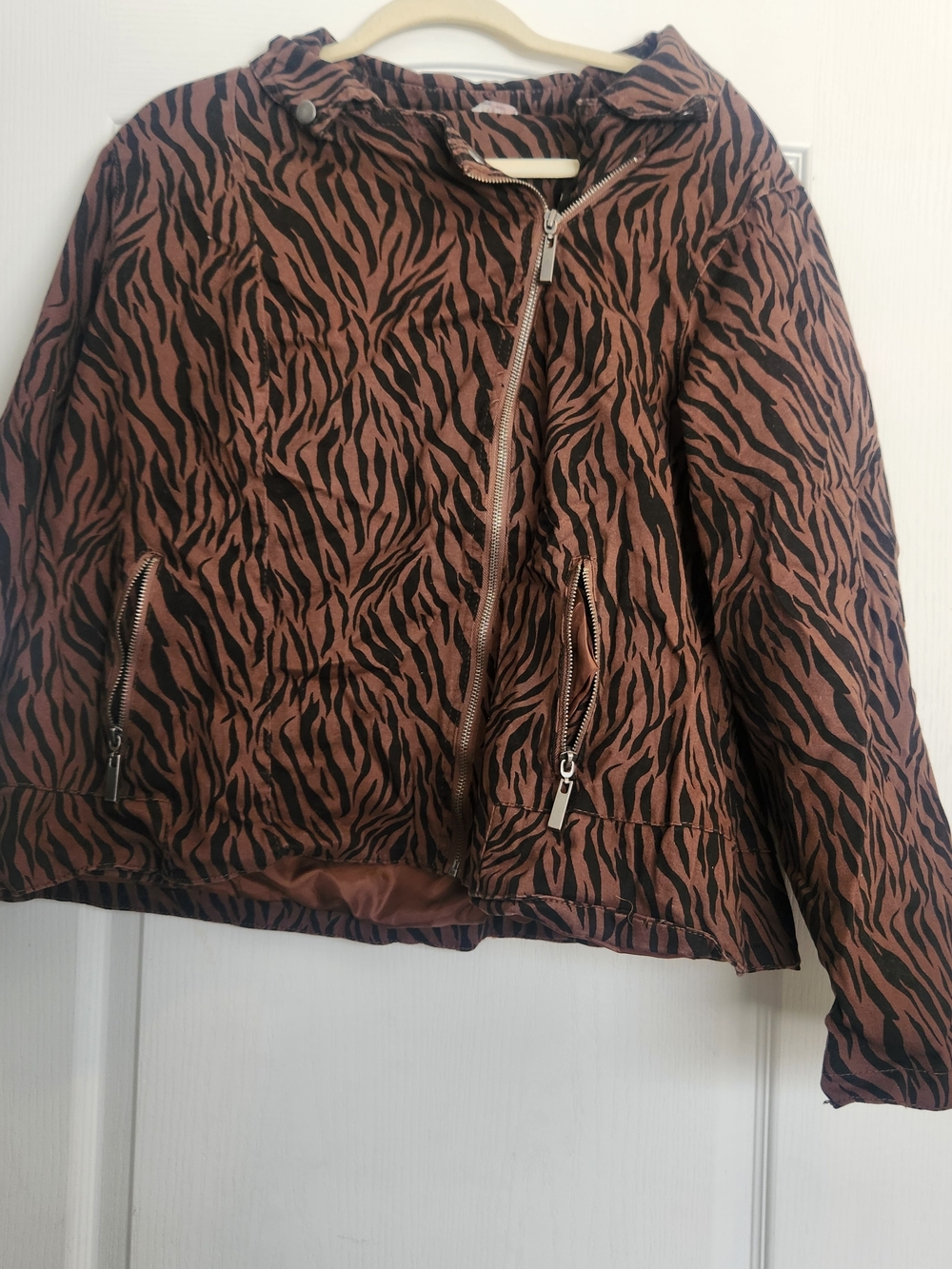 Cato Brown and Black Zebra-Print Jacket M Euc